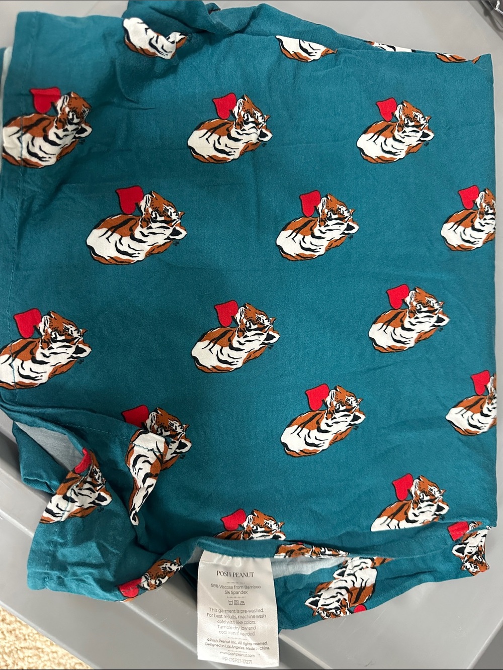 Posh Peanut Valentine tiger Swaddle Blanket